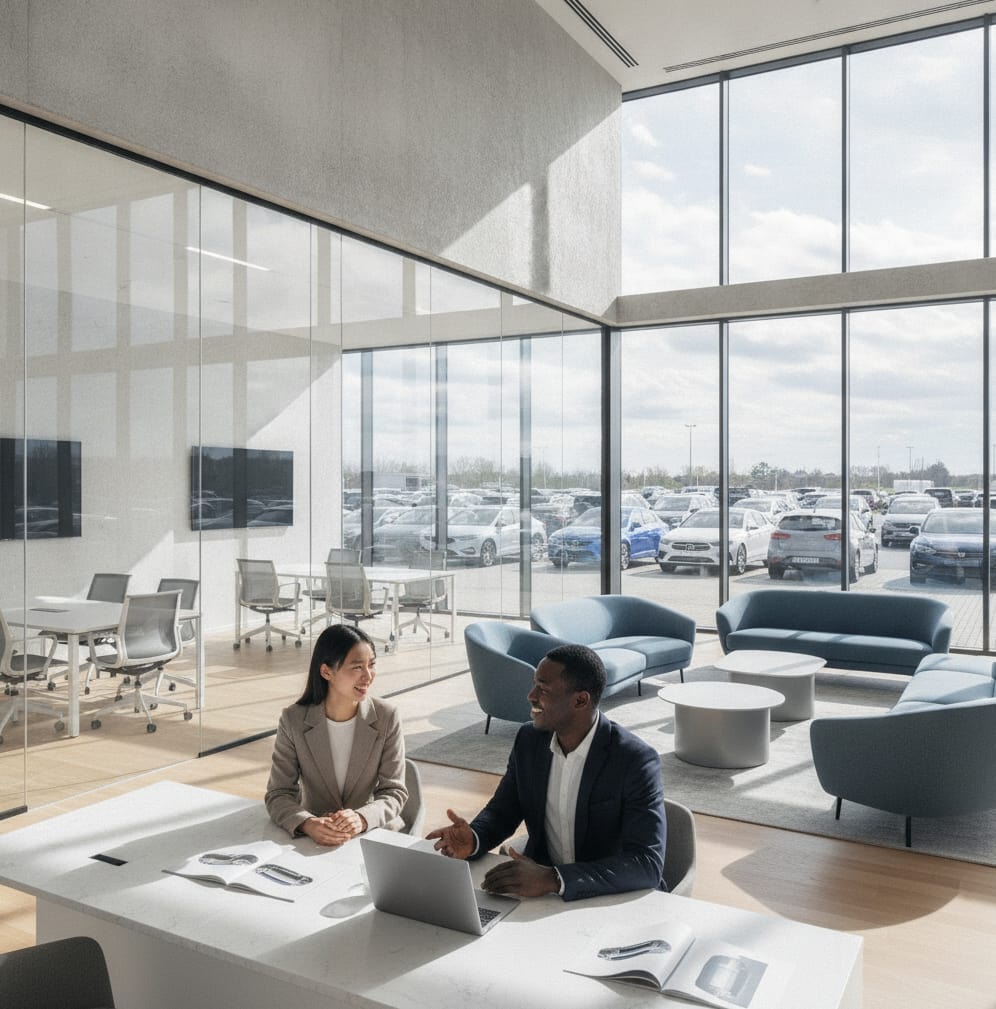 Gusike leasing office team reviewing a contract